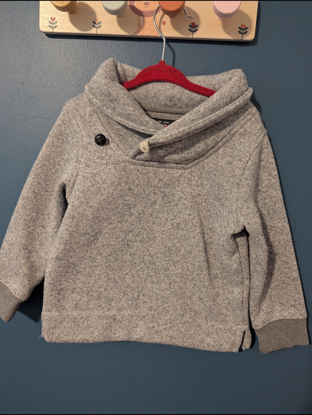 OshKosh B'gosh Heather Gray Shawl-Collar Pullover Hoodie